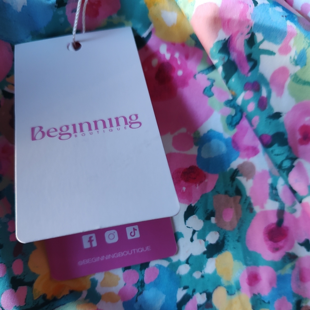 Beautiful Beginning Gorgeous Floral Backless Strappy Mini Dress - Picture 7 of 8
